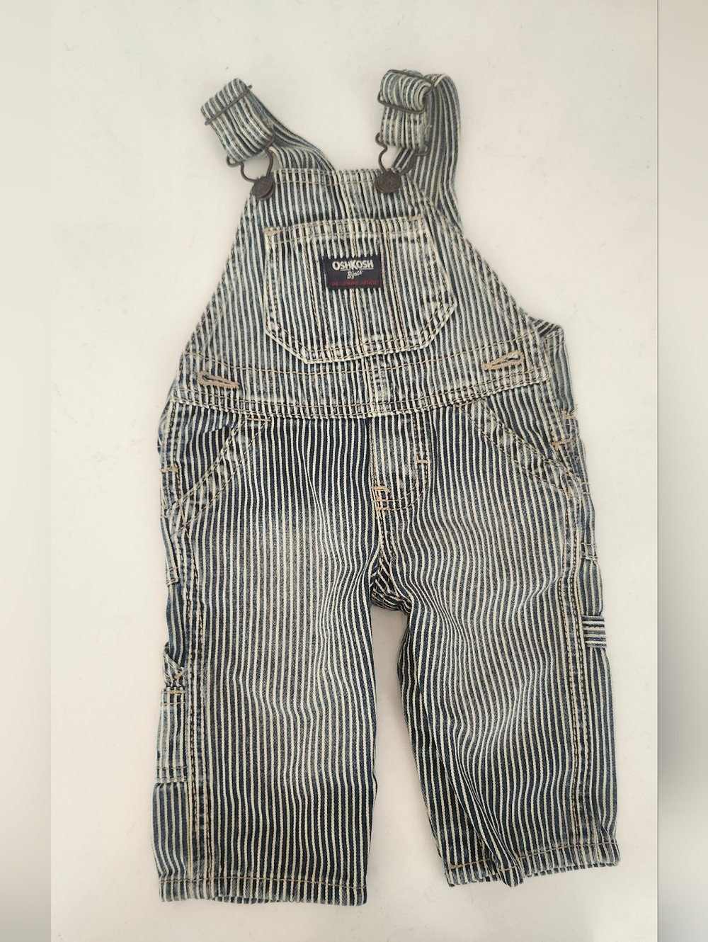 Oshkosh B'gosh Pinstriped Denim Overalls 3 Months